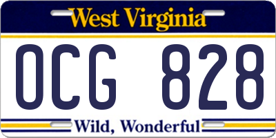 WV license plate OCG828