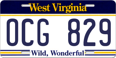 WV license plate OCG829