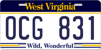 WV license plate OCG831
