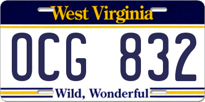 WV license plate OCG832