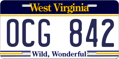WV license plate OCG842