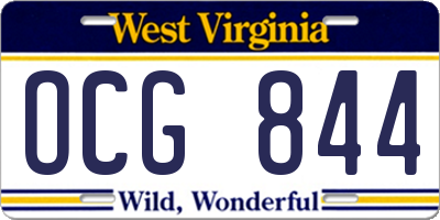 WV license plate OCG844