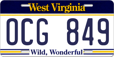 WV license plate OCG849