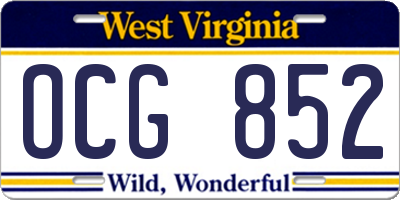 WV license plate OCG852