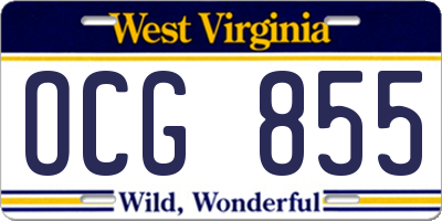 WV license plate OCG855