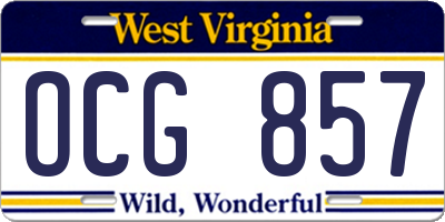 WV license plate OCG857