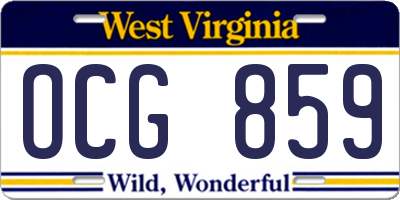WV license plate OCG859