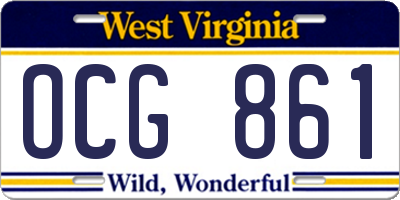 WV license plate OCG861