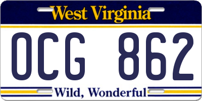 WV license plate OCG862