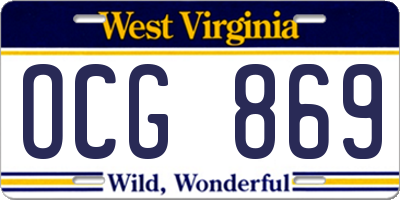 WV license plate OCG869