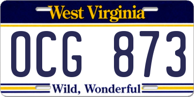 WV license plate OCG873