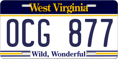 WV license plate OCG877