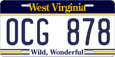 WV license plate OCG878