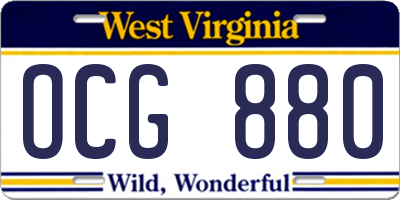 WV license plate OCG880