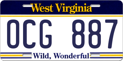 WV license plate OCG887