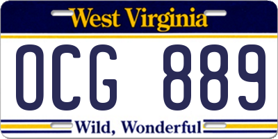 WV license plate OCG889