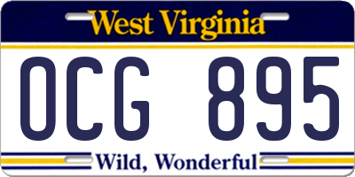 WV license plate OCG895