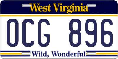 WV license plate OCG896
