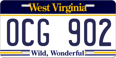 WV license plate OCG902