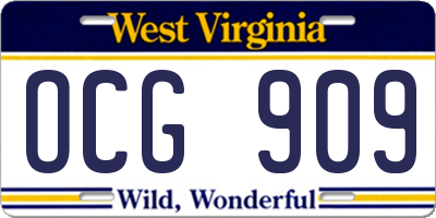 WV license plate OCG909