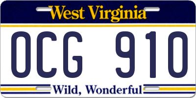 WV license plate OCG910
