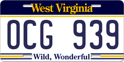 WV license plate OCG939