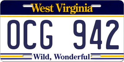 WV license plate OCG942