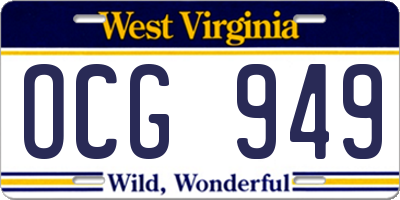 WV license plate OCG949