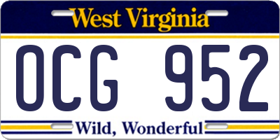 WV license plate OCG952