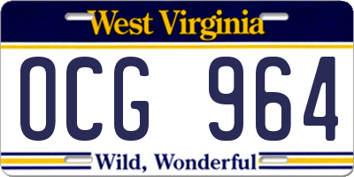WV license plate OCG964