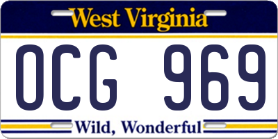 WV license plate OCG969
