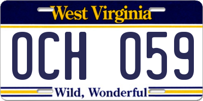 WV license plate OCH059