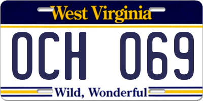 WV license plate OCH069
