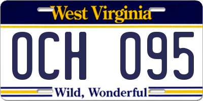 WV license plate OCH095