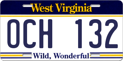 WV license plate OCH132