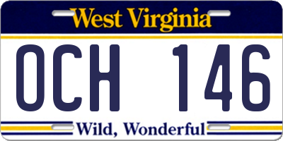 WV license plate OCH146