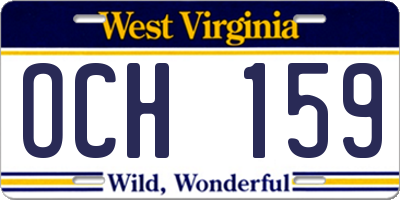 WV license plate OCH159