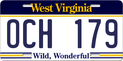 WV license plate OCH179