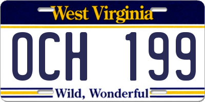 WV license plate OCH199