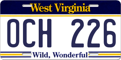 WV license plate OCH226