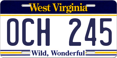 WV license plate OCH245