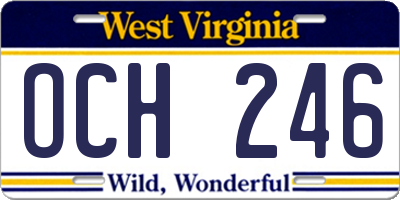 WV license plate OCH246