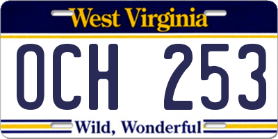 WV license plate OCH253