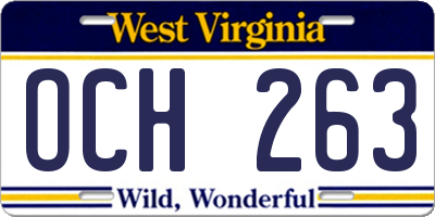 WV license plate OCH263