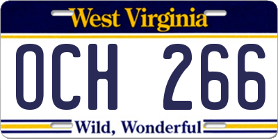 WV license plate OCH266