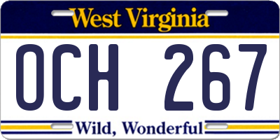 WV license plate OCH267