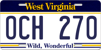 WV license plate OCH270