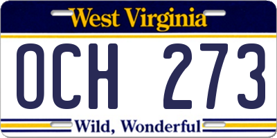 WV license plate OCH273