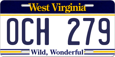 WV license plate OCH279