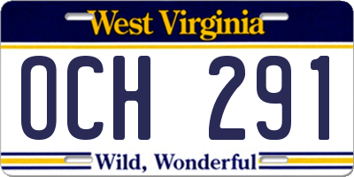 WV license plate OCH291